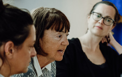 Utrinki s pogovora Hiša za goste: Trajnostno gledališče – izziv našega časa <em>Foto: Maša Pirc</em>