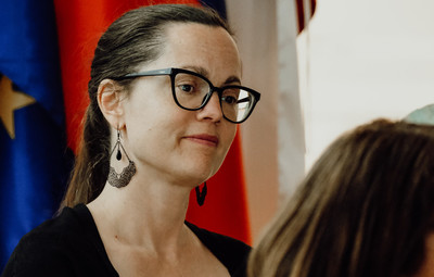 Utrinki s pogovora Hiša za goste: Trajnostno gledališče – izziv našega časa <em>Foto: Maša Pirc</em>