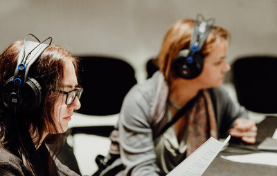 Utrinki z intermedijske raziskave Od koncepta do uprizoritvenega besedila <em>Foto: Maša Pirc</em>